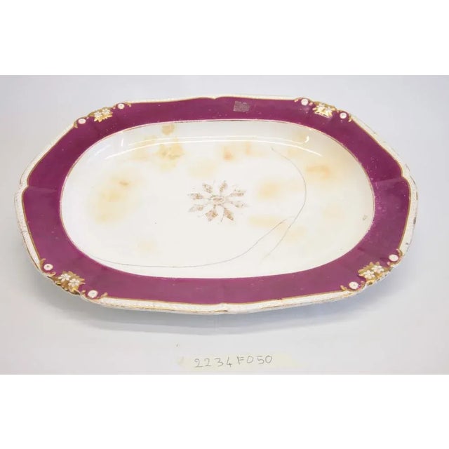Large Red, Purple and White Plate from Derby, 1800s For Sale - Image 5 of 5