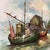 This original mid 20th century painting on canvas depicts a fishing harbor scene, signed by the artist and framed. The...