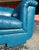 Postmod Teal Leather Sofa For Sale - Image 12 of 18