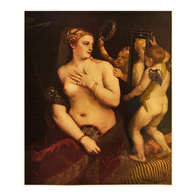 1956 After Titian "Venus With a Mirror", Vintage Full-Color Print For Sale