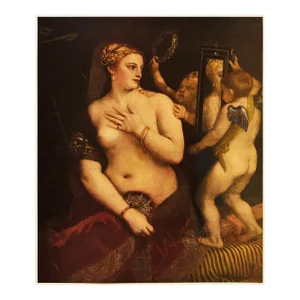1956 After Titian "Venus With a Mirror", Vintage Full-Color Print