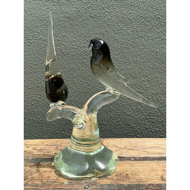 Vintage Italian Glass Lovebirds After Murano For Sale - Image 11 of 12