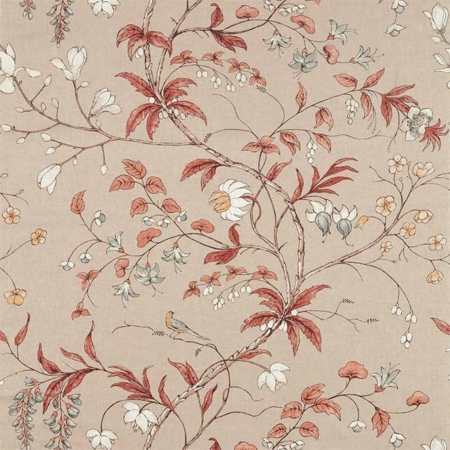 Zoffany Chambalon Trail Fabric in Sunstone/Linen - a Sample For Sale