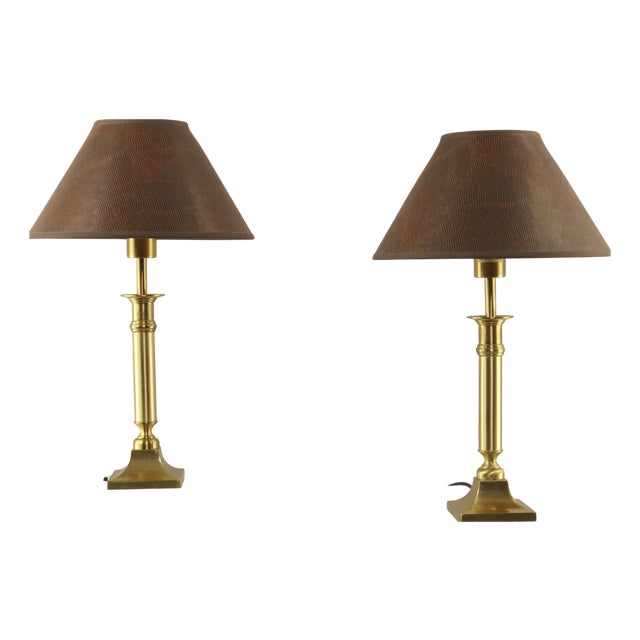 Brass Table Lamps, Germany, 1980s, Set of 2 For Sale