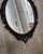 1970s 1970s Dark Wooden Oval Mirror and Console Table With Marble Top Pair For Sale - Image 5 of 11