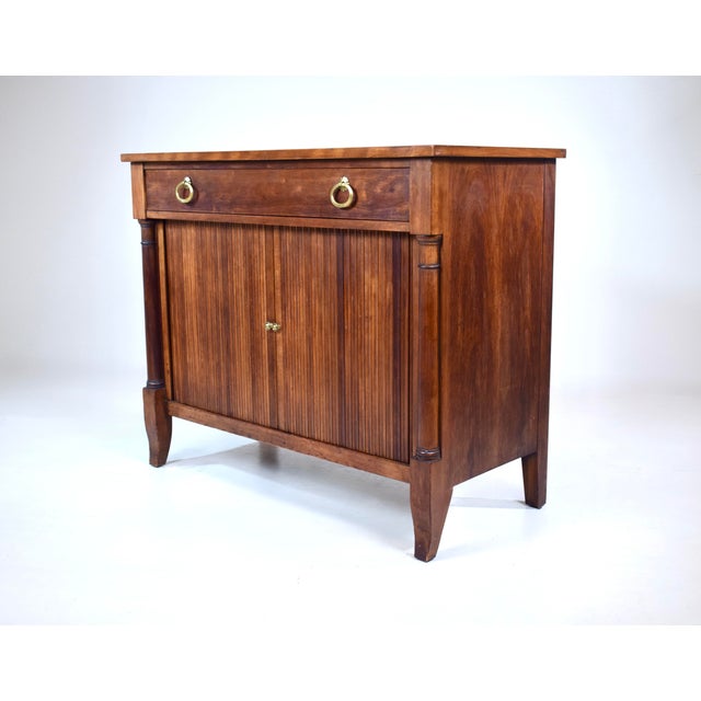 Kindel Furniture Tambour Door French Empire Style Cherry Server Cabinet Console Table by Kindel For Sale - Image 4 of 15