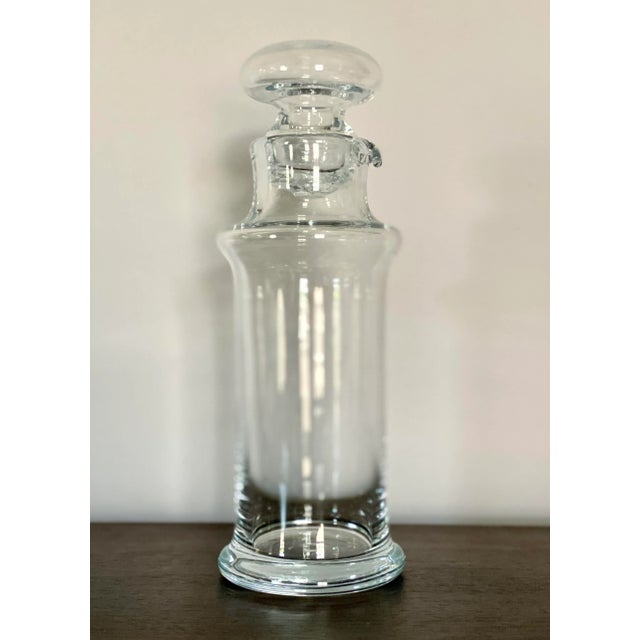 Mid-Century Modern Vintage Mid Century Modern Per Lutken for Holmegaard Clear Glass Carafe or Spirits Bottle For Sale - Image 3 of 7