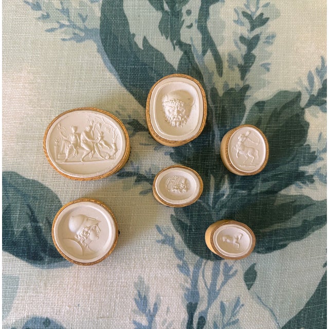 Antique Italian Grand Tour Plaster Intaglios - Set of 6 (Group #5) For Sale - Image 9 of 11