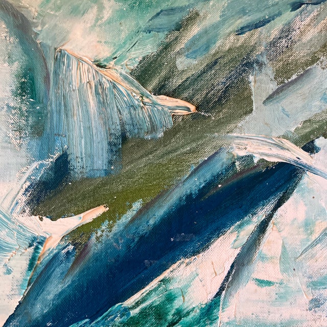 Original 12 x 16 painting on canvas board unsigned Overall size with mid century frame with aged & spotted linen liner is...