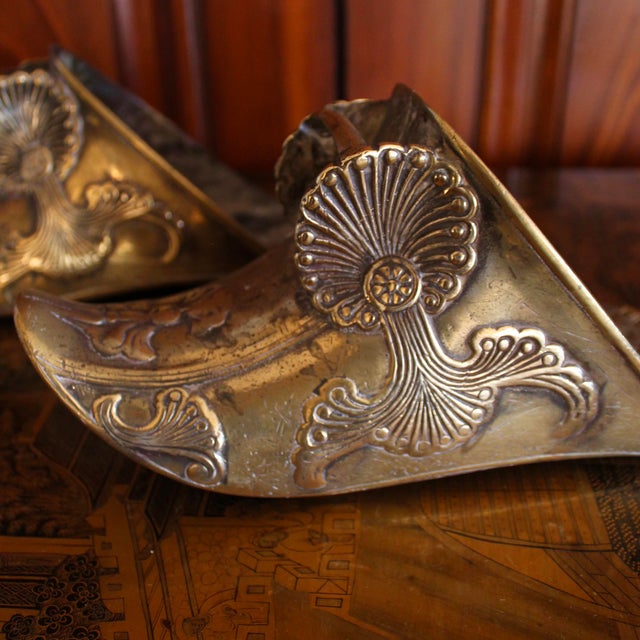 Brass Stirrups With Anthemion Ornament, 19th Century Spanish Colonial For Sale - Image 10 of 11