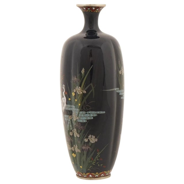 Japanese Cloisonne Enamel Silver Wire Vase Attributed to Hayashi Kodenji For Sale In New York - Image 6 of 7