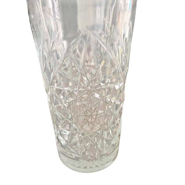 Vintage Cut Crystal Flower Vase Hollywood Regency Glam Traditional Victorian Edwardian Art Deco For Sale In Miami - Image 6 of 7