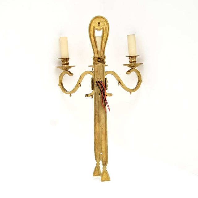 Antique Brass Wall Sconces, 1950, Set of 4 For Sale - Image 9 of 12