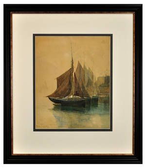 Richard Harry Carter, West Country Trawling Luggers, 1904, Watercolour, Framed