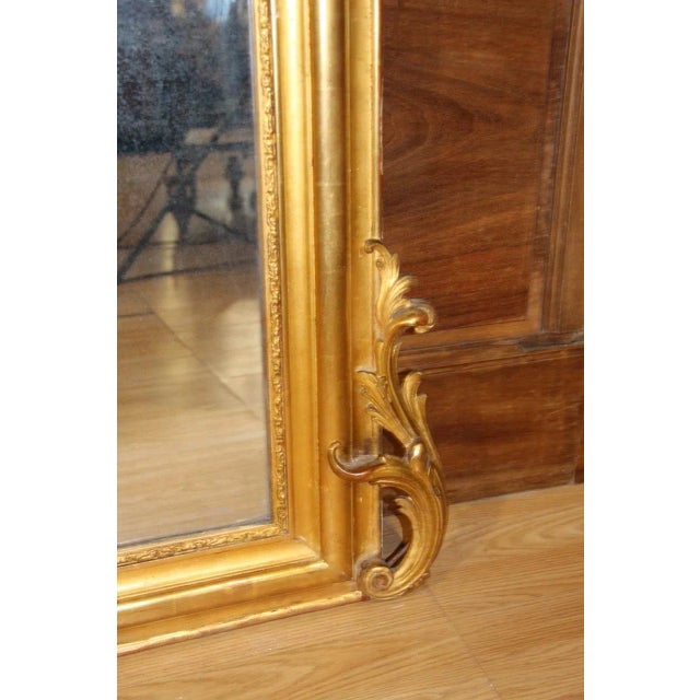 Louis Philippe Mirror in Golden Wood Frame For Sale - Image 10 of 11