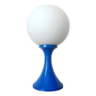 Space Age Table Lamp in Blue and Opaline, 1970 For Sale