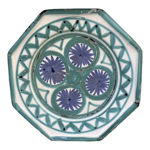 Mid-Century Octogonal Plate Robert Picault Vallauris For Sale