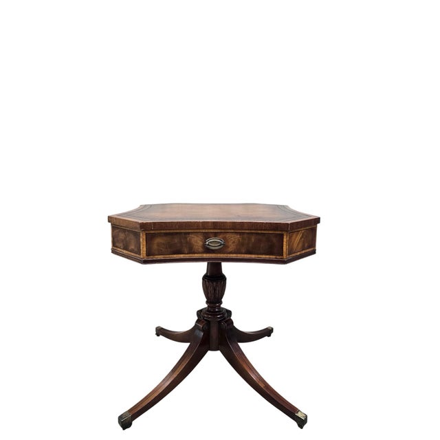 Duncan Phyfe Antique a.l. Stein Chicago Mahogany Duncan Phyfe Style Lamp Table For Sale - Image 4 of 10