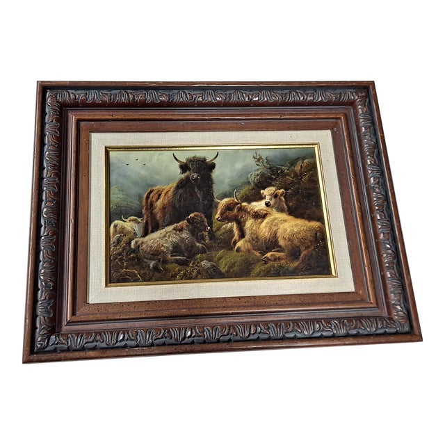 Robert Charles Watson (British, 1857-1923) Highlands Cattle Landscape For Sale