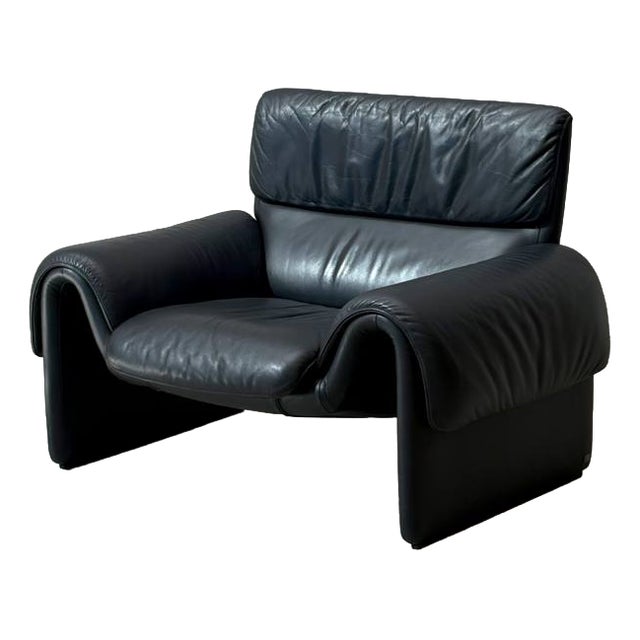 DS-2011 Black Leather Lounge Chair from De Sede, Switzerland, 1980s For Sale