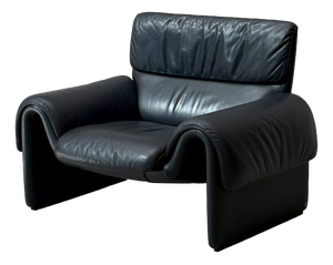 DS-2011 Black Leather Lounge Chair from De Sede, Switzerland, 1980s
