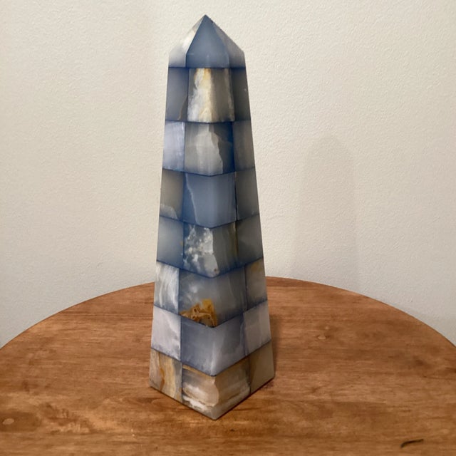 Gemstone Vintage Early 20th Century Multicolored Onyx Geometric Obelisk Handmade For Sale - Image 7 of 13