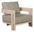 Paradiso Outdoor Solid Teak Wood Chair Natural Look - Gray Fabric For Sale