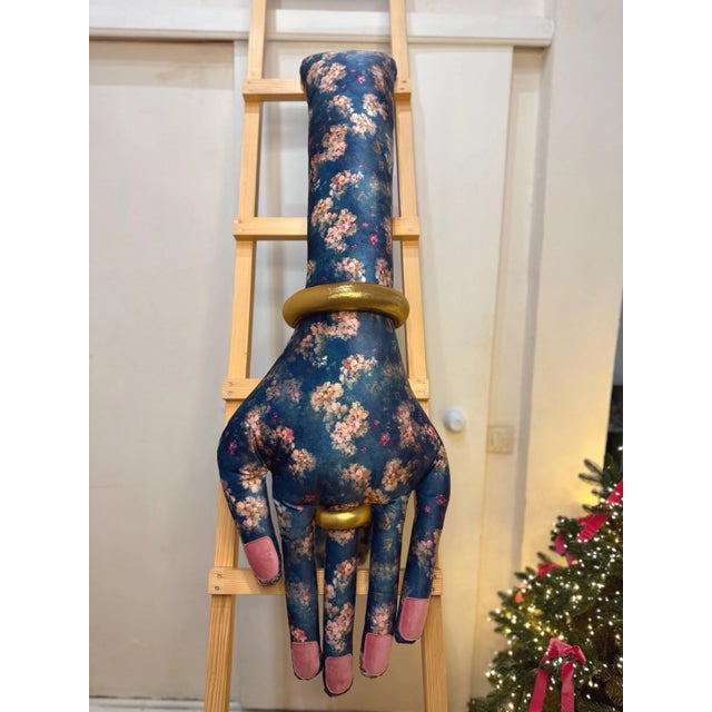 2020s Large Colorful Hand Shaped Pillow , Statement Decorative Cushion, Unique Home Decor For Sale - Image 5 of 6