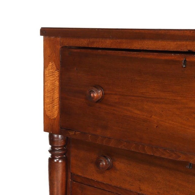 Traditional American Empire Cherry & Tiger Maple Gentlemen’s Chest C1840 For Sale - Image 3 of 12