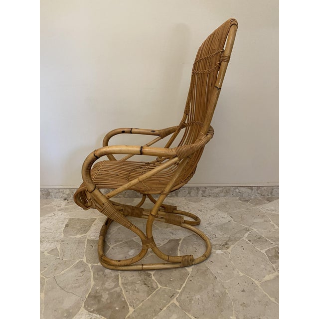 Wicker Armchairs attributed to Tito Agnoli, Italy, 1960s, Set of 3 For Sale - Image 6 of 11