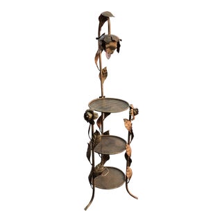 Metal 3-Tiered Lamp Stand For Sale
