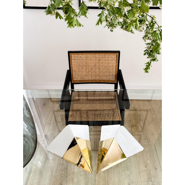 Gold Geometric Model 8032 Wall Sconces by J. T. Kalmár, Austria, 1970s, Set of 2 For Sale - Image 8 of 18