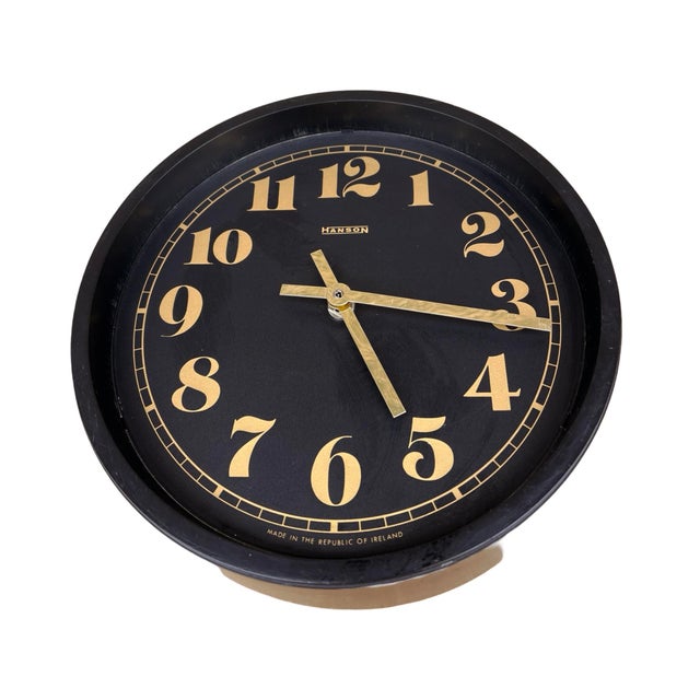 Black Designer Wall Clock, Hanson Ireland, 1990s. For Sale - Image 8 of 12