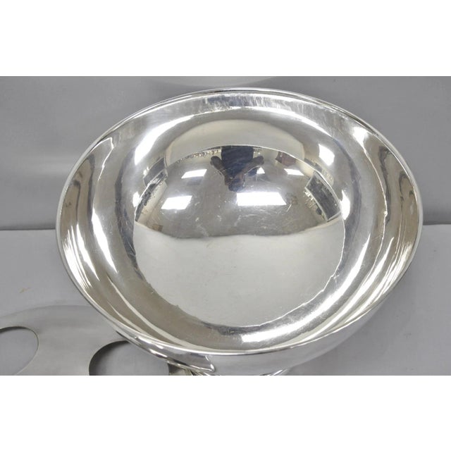 Vintage Modern Pedestal Base Silver Plated 5 Bottle Champagne Chiller Ice Bucket For Sale - Image 12 of 17