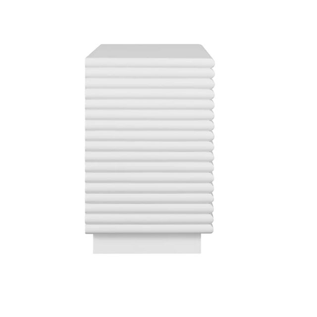 Matthew Izzo Home Nayla Glossy White Lacquer Two Drawer Side Table With Brass Drawer Pulls For Sale In New York - Image 6 of 6