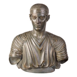 Bust of Heniokhos (Auriga), 19th Century, Plaster For Sale