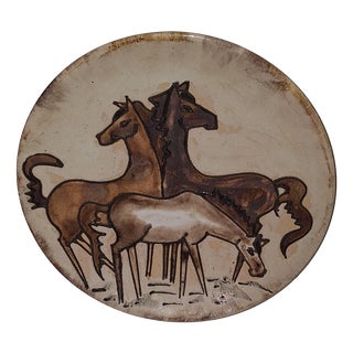 Vintage Decorative Plate with Horse Motif by Ruscha, 1970s For Sale