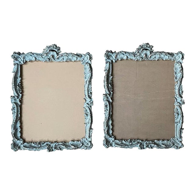 Antique Baroque Silver Picture Frame Set of Two For Sale