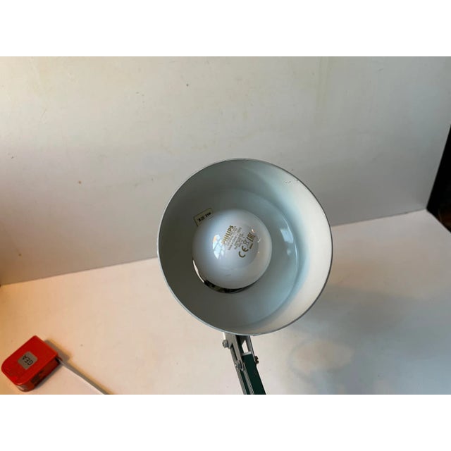 Scandinavian Green Architects Table Lamp from Lyslær, 1970s For Sale - Image 9 of 10