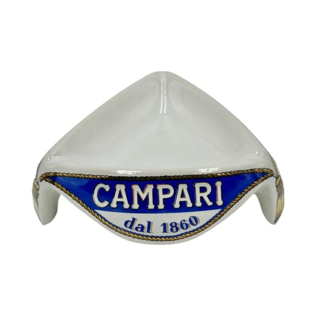 Mid 20th Century Vintage Campari Italy Dal 1860 Ashtray Ceramic Mid-Century 1960s For Sale - Image 5 of 12
