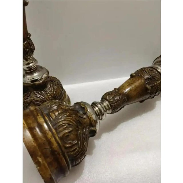Maitland - Smith Late 20th Century Ornate Maitland-Smith Hand-Carved Candle Holders ~ Set of 3 For Sale - Image 4 of 10