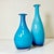 Murano 1970s Vintage Tiffany Blue Italian Venetian Blown Glass Vases With White Encasing - A Pair For Sale - Image 4 of 11