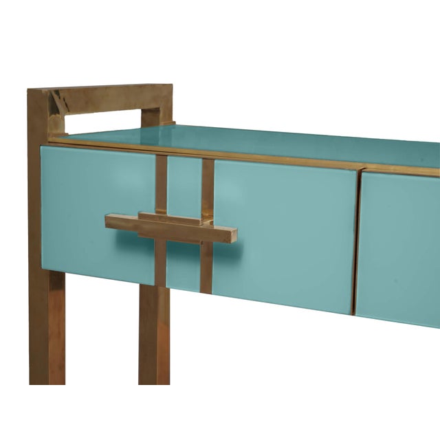 Not Yet Made - Made To Order Turquois Murano Glass Console Table from Justfurnituress SRL For Sale - Image 5 of 7