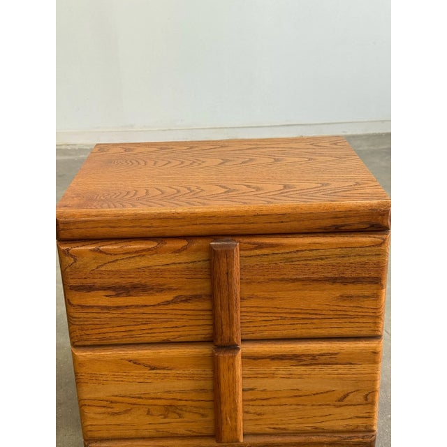 1980s Vintage Oak Nightstand - Single For Sale - Image 4 of 10