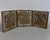 A precious and rare devotional travel triptych in finely chiseled brass and glass enamel, complete with a acrylic glass...