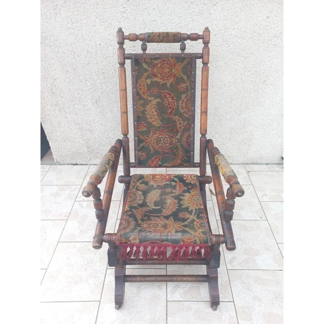 Napoleon III Bamboo Style Rocking Chair For Sale - Image 3 of 13