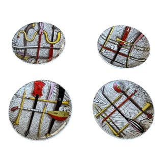 1960s Fornasetti Vintage Orchestra Coasters - Set of 4 For Sale