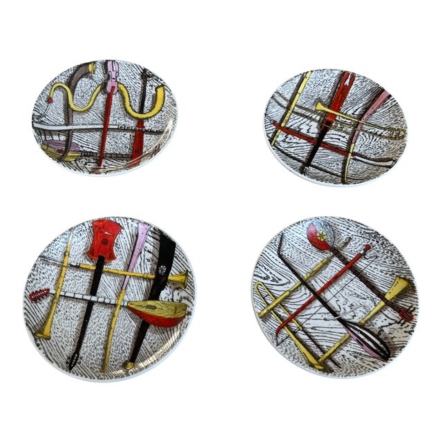 1960s Fornasetti Vintage Orchestra Coasters - Set of 4 For Sale