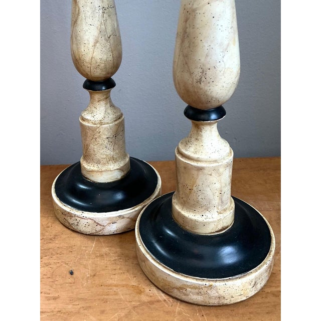 Vintage Sarreid Candlestick Lamps - A Pair For Sale In West Palm - Image 6 of 18