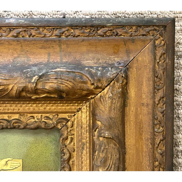 1900 - 1909 Circa 1900 American Victorian “The Crucifixion of Jesus Christ” Framed Chromolithograph Print Reproduction For Sale - Image 5 of 7